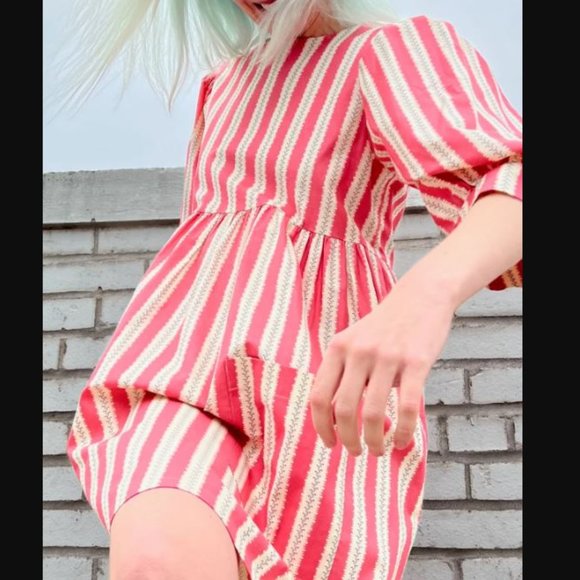 Birds of North America Pink Stripe Devil Downhead Dress - Picture 5 of 5